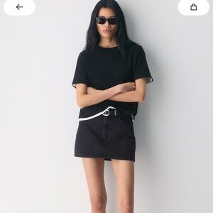 Aritzia black denim skirt